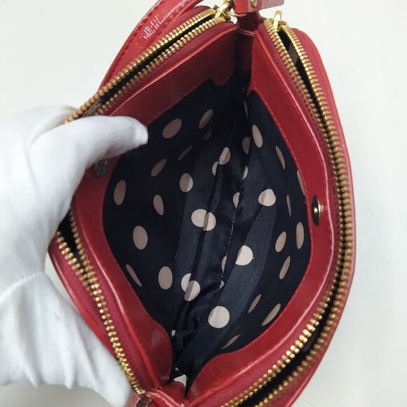 Kate Spade New York Red Patent Leather Zipper Closure Crossbody Bag - Picture 14 of 16